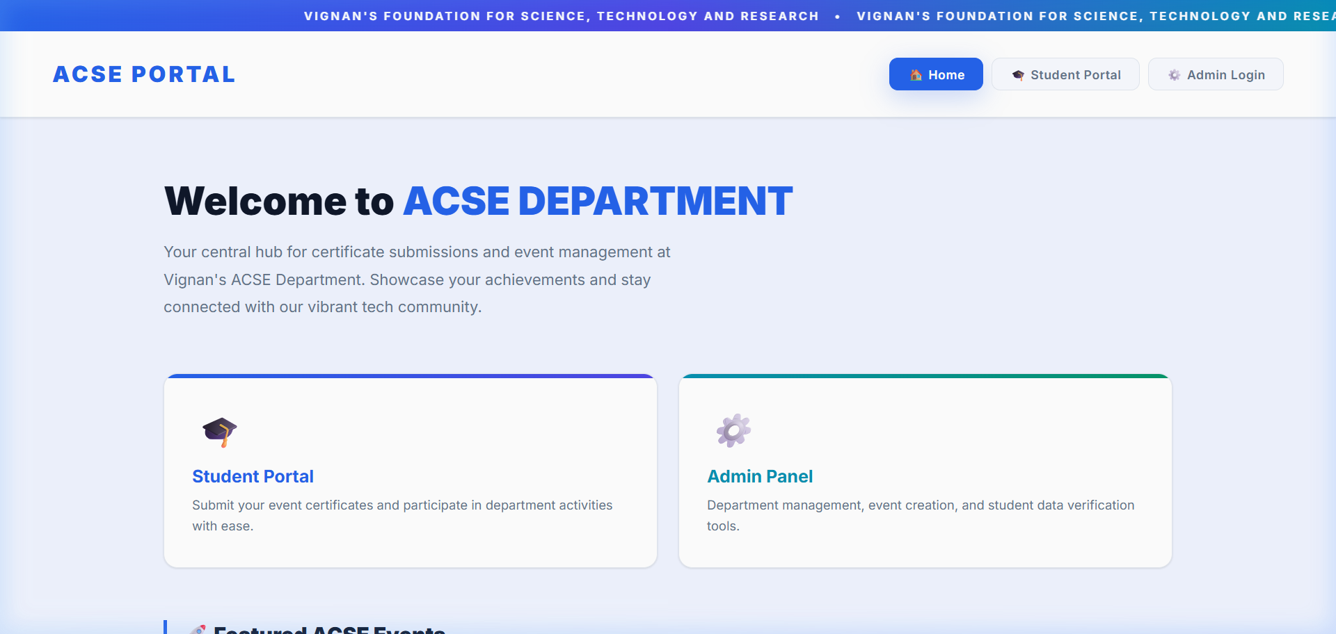 ACSE certificate portal